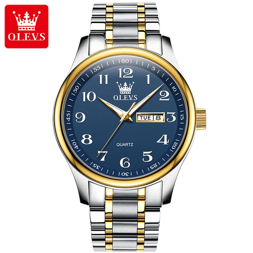 OLEVS Brand Classic Men's Quartz Watch Stainless Steel Strap Fashion Casual Women's SmartWatch Gift Date Clock 5567