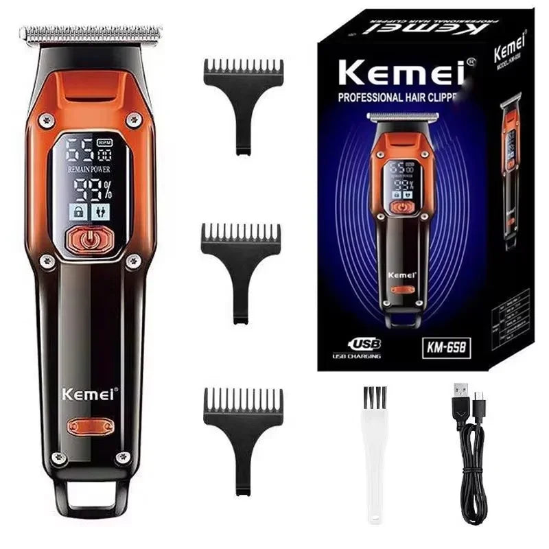 Original Kemei Barber Hair Trimmer Professional Electric Beard Hair Clipper Rechargeable Lithium Haircut Machine For Men