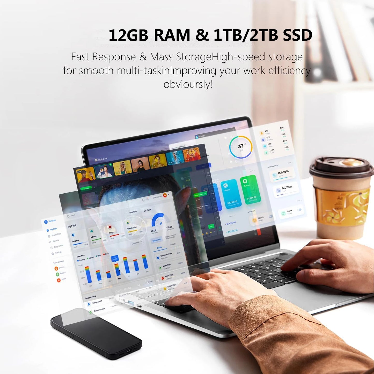 14.1" Laptop Computer intel Core i7-9850H 12GB RAM 512GB 1TB SSD HD Display Laptops Windows 11 Pro Portable Notebook PC for Student Business Work