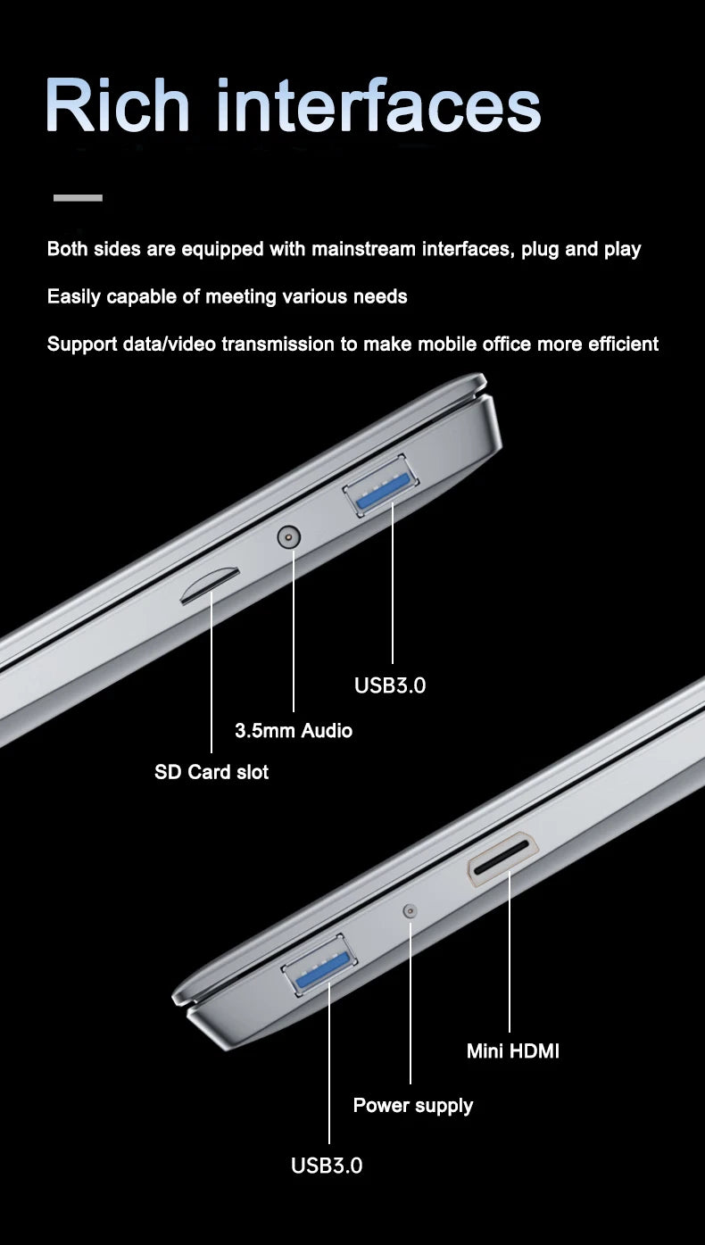 Original 15.6" Laptop N95 FHD IPS Display 120 Hz ultra-clear screen 7500mAh 32GB/2TB SSD Backlit Keyboard Fingerprint Unlock