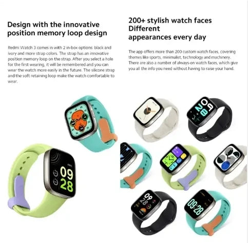 Xiaomi Redmi Smart Watch 3 2024 GPS Waterproof Scale Fitness Tracking Bt Phone Call Chinese Smartwatch for Note 12 13 Pro