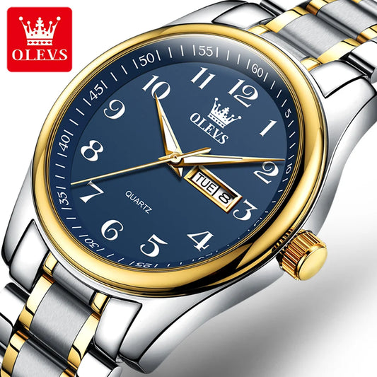 OLEVS Brand Classic Men's Quartz Watch Stainless Steel Strap Fashion Casual Women's SmartWatch Gift Date Clock 5567