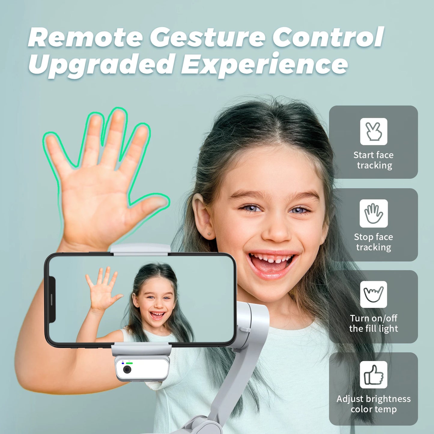 L7Cpro 360 Auto Face Tracking 3 Axis AI Gimbal Handheld Phone Holder for Mobile Phone Live Video Streaming