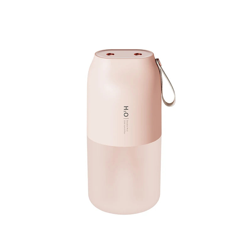 300ml Dual Sprayer Air Humidifier 2000mAh USB Rechargeable Battery Wireless Aroma Mist Maker Fogger Diffuser Light Umidificador