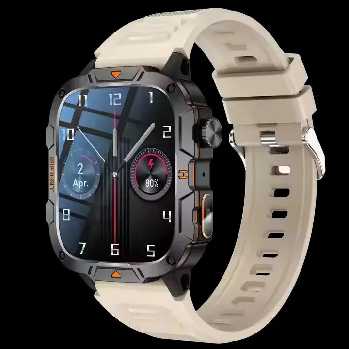 New QX12 Outdoor Sport Smart Watch with LED Flashlight 1.96" SOS Call 420mAh 100+ Sport Modes BO BP Sleep Tracker Smartwatch