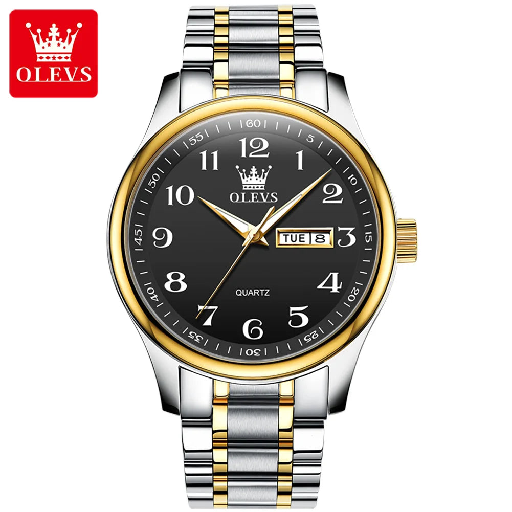 OLEVS Brand Classic Men's Quartz Watch Stainless Steel Strap Fashion Casual Women's SmartWatch Gift Date Clock 5567