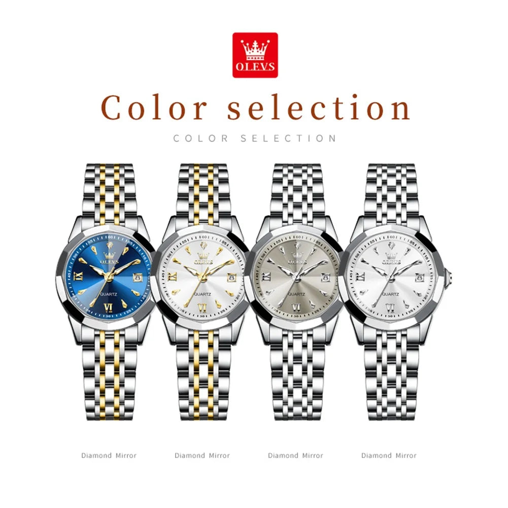OLEVS 9998 Oem Luxury Stainless Fashion Luxury Mens Watches Waterproof Calendar Luminous Elegant Gift Quartz SmartWatch
