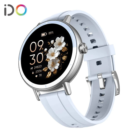 Women's 1.27 Inch TFT Screen Smartwatch IP68 Waterproof Design Heart Rate Stress Support Fitness Tracker IOS Compatible Silicone