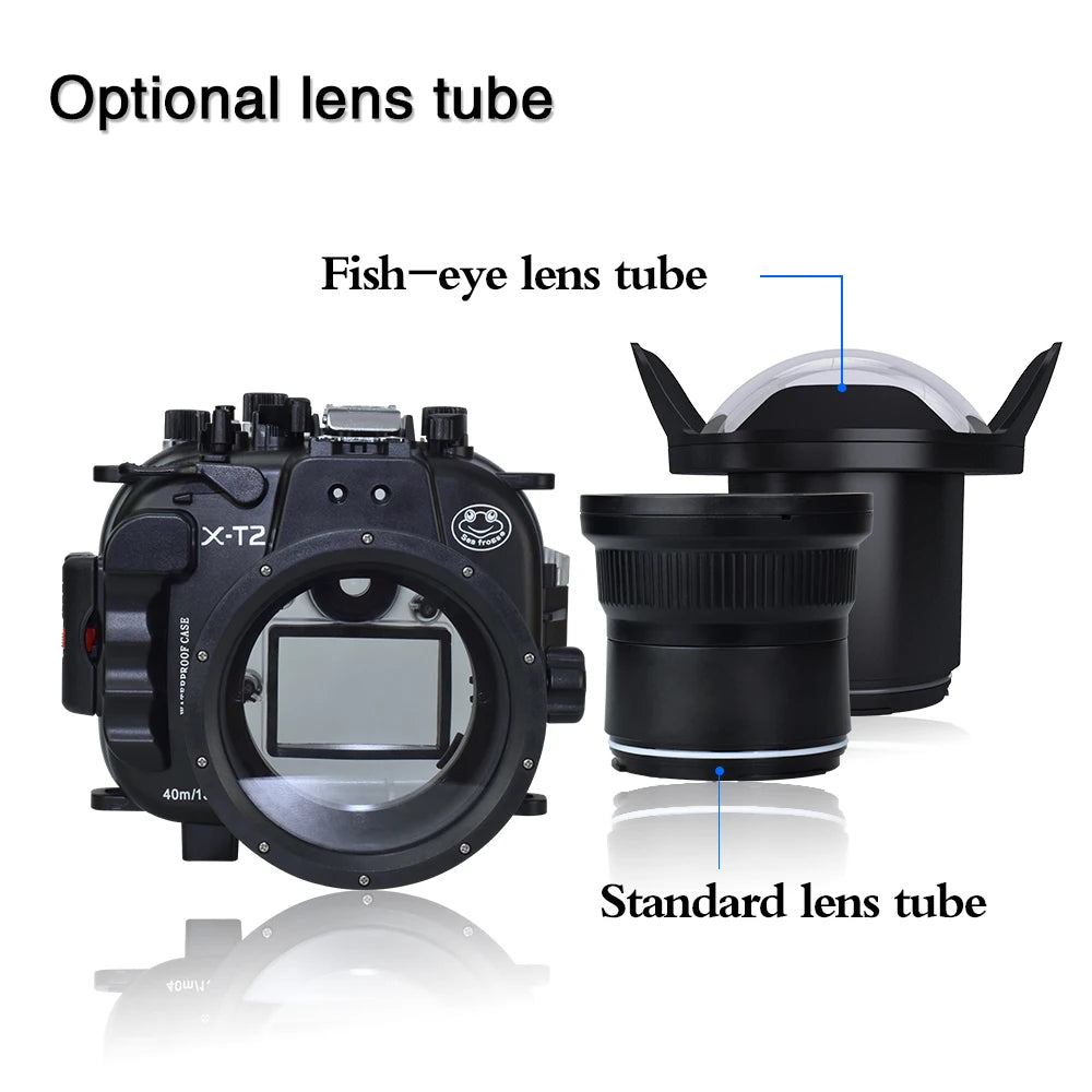 Seafrogs 40m/130ft XT2 Underwater Waterproof Diving Housing case for Fujifilm X-T2 18-55mm Lens Case Scuba Camera