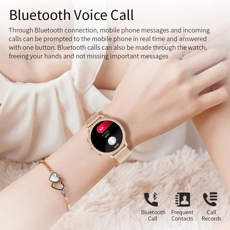 LIGE BW1837 (2 Strap) Smart Watch for Women Answer Calls Heart Rate Tracker Blood Pressure Waterproof Smartwatch Android IPhone