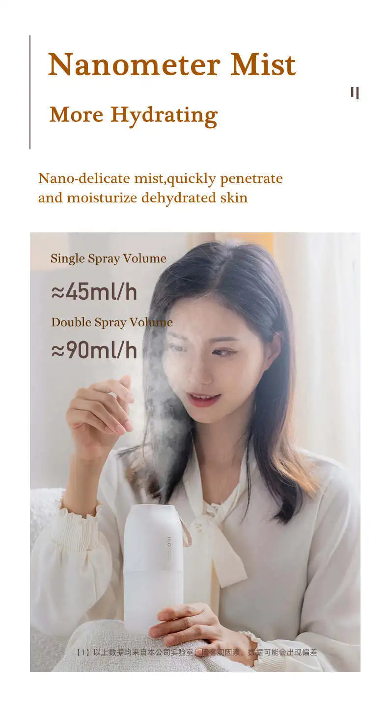 300ml Dual Sprayer Air Humidifier 2000mAh USB Rechargeable Battery Wireless Aroma Mist Maker Fogger Diffuser Light Umidificador