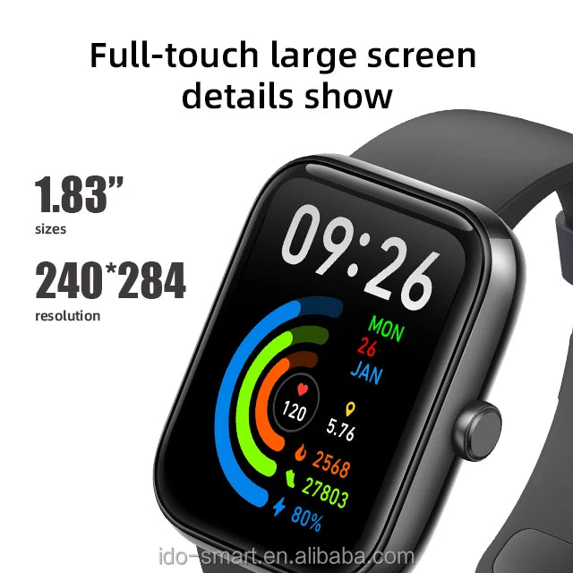 IDW25 Square  Smart Watch With 1.85inch TFT Screen for Men Blue Tooth Call IP68 Waterproof Sports Fashion Smartwatch Women 2025