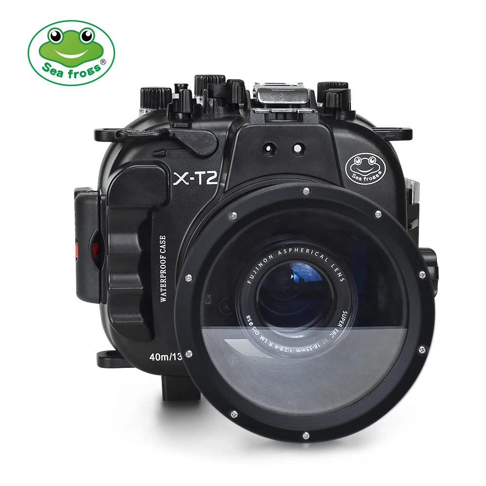Seafrogs 40m/130ft XT2 Underwater Waterproof Diving Housing case for Fujifilm X-T2 18-55mm Lens Case Scuba Camera