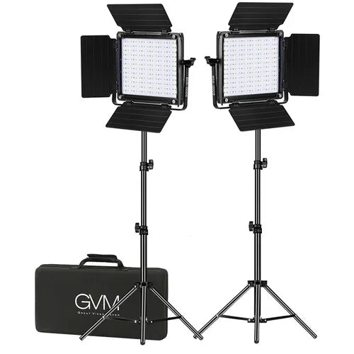 GVM 800D 2 Pieces High Quality 3200K-5600K Dimmable Studio Professional Led Photography Panel Light for Vlog Living Room Stream