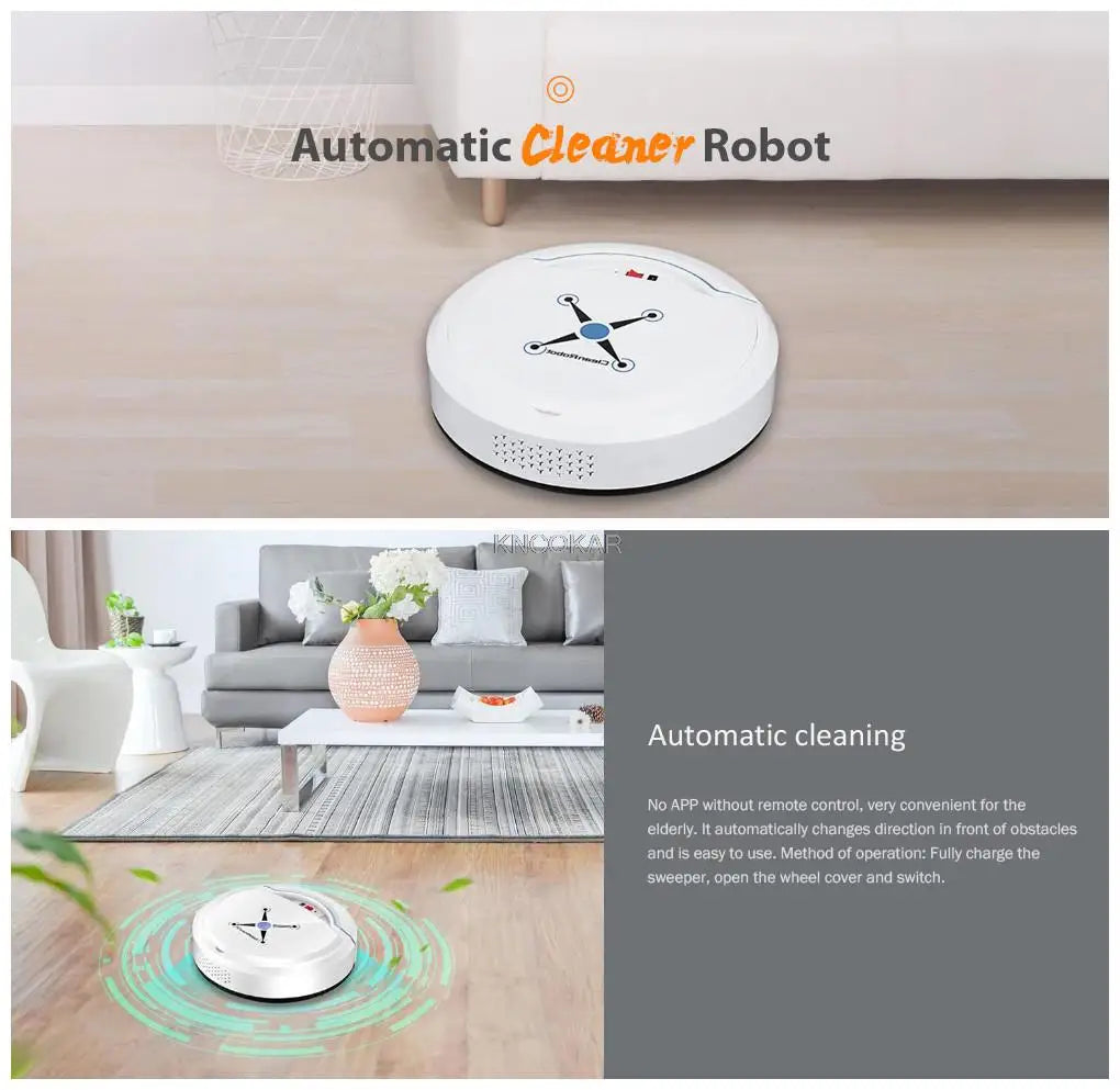 Automatic Smart Robot Vacuum Cleaner Small Vacuum Cleaners Sweeping Robot Floor Dirt Auto Home USB Rechargeable Cleaning Machine