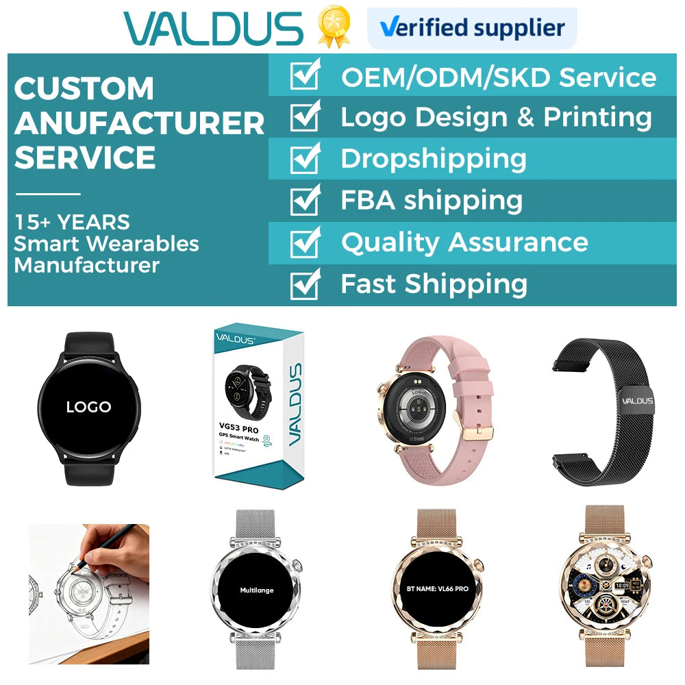 VALDUS 2026 ODM/OEM Custom Logo AMOLED Round Screen 4G Android Low MOQ Smartwatch WiFi GPS 200W Single Camera VG54 Smart Watch