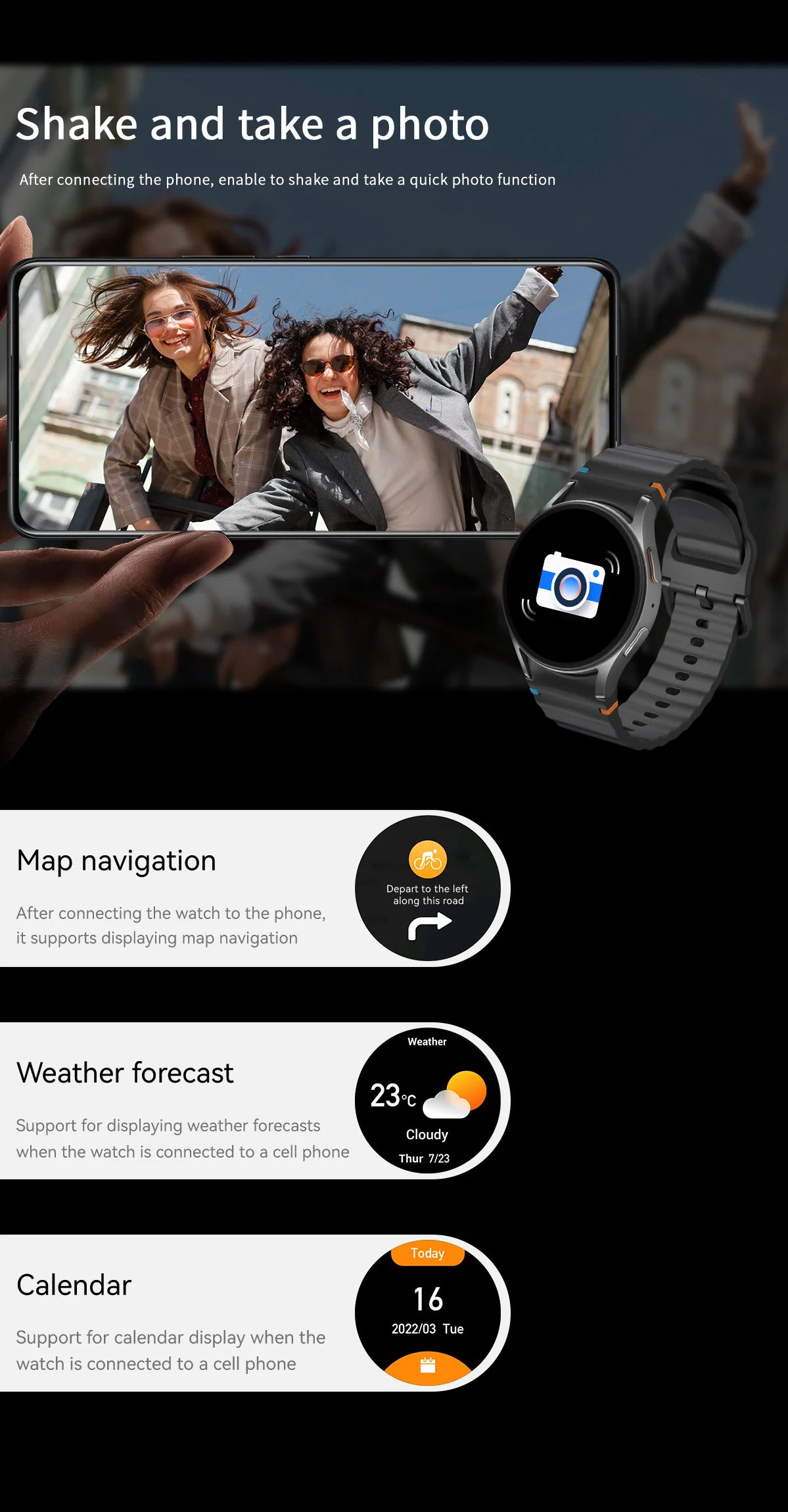 VALDUS Blood Pressure Blood Oxygen Monitoring 1.3 Inch AMOLED Screen Smartwatch Weather Forecast HD WATCH7 Mini Smart Watch