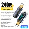 240W USB C Adapter Power Meter Tester Transparent with Wattage LED Digital Display for iPhone 17 18 Pro Max MacBook Pro