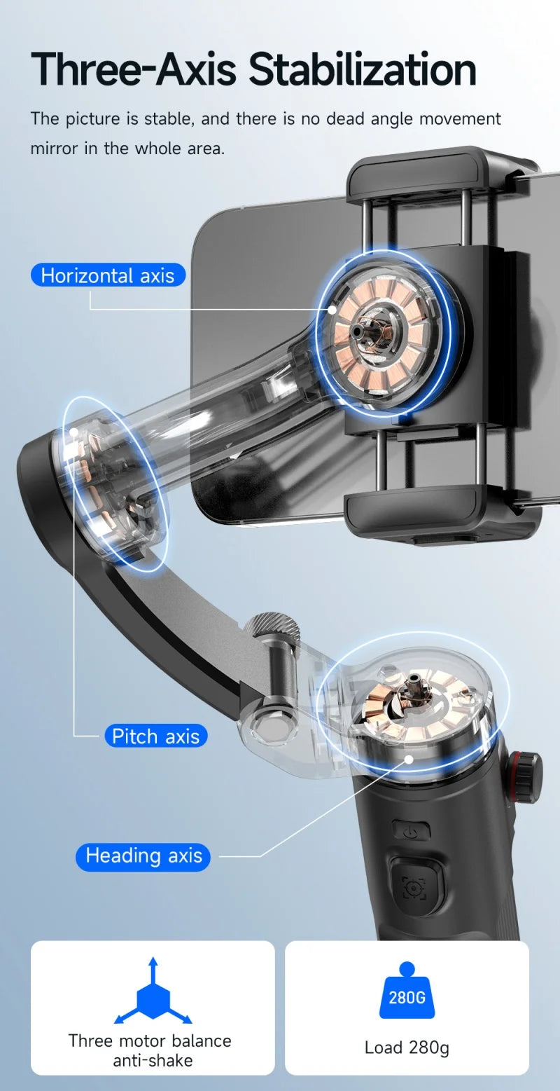 Newest M02 Portable Handheld 360 Rotation Smart AI Face Tracking Three Axis PTZ Gimbal Stabilizer for Video Vlog Live Streaming
