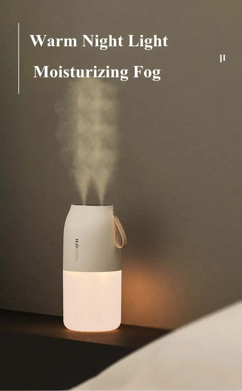 300ml Dual Sprayer Air Humidifier 2000mAh USB Rechargeable Battery Wireless Aroma Mist Maker Fogger Diffuser Light Umidificador