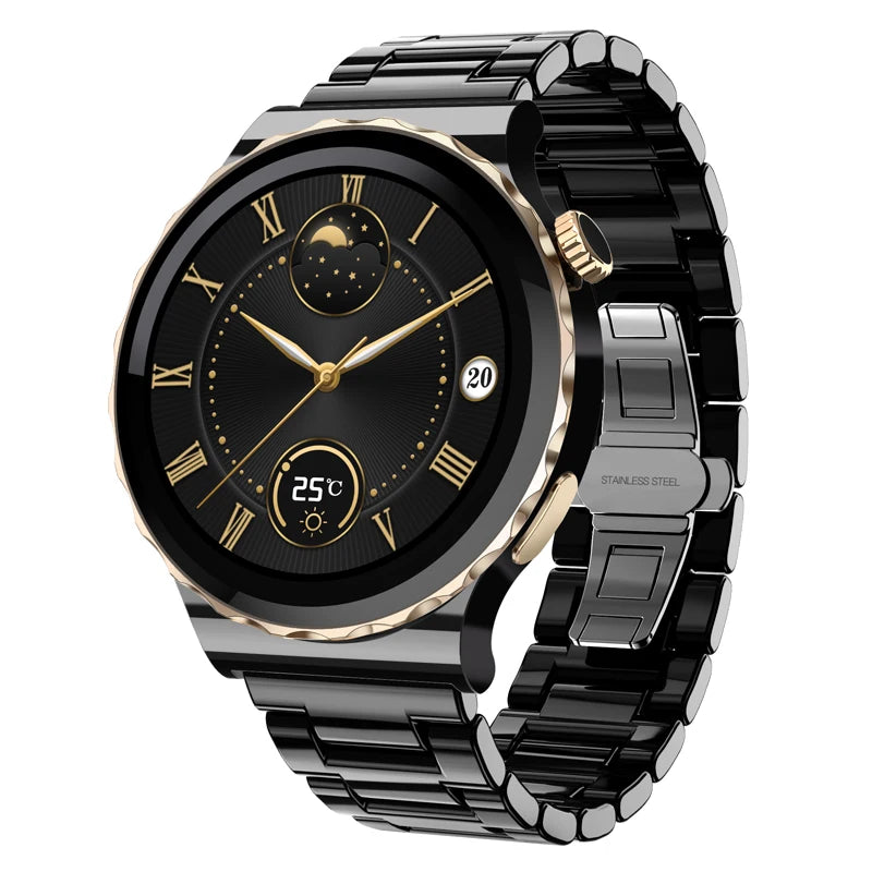 Smart Watch E23 BT Call Leather Steel Strap 1.32 Inch HD Screen Ladies Smartwatch for Women OEM ODM MSDS CE Rohs Support