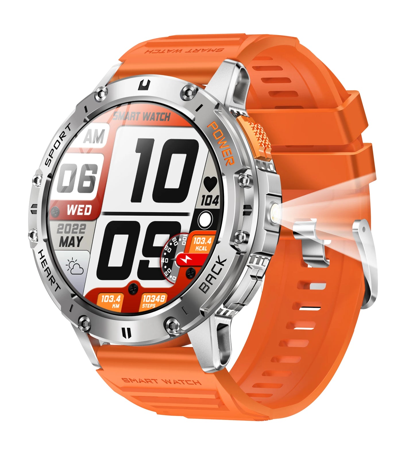 K65 Outdoor Sport BT Smart Watch Fitness Tracker Waterproof Heart Rate Monitor Amoled Screen Smartwatch