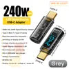 240W USB C Adapter Power Meter Tester Transparent with Wattage LED Digital Display for iPhone 17 18 Pro Max MacBook Pro