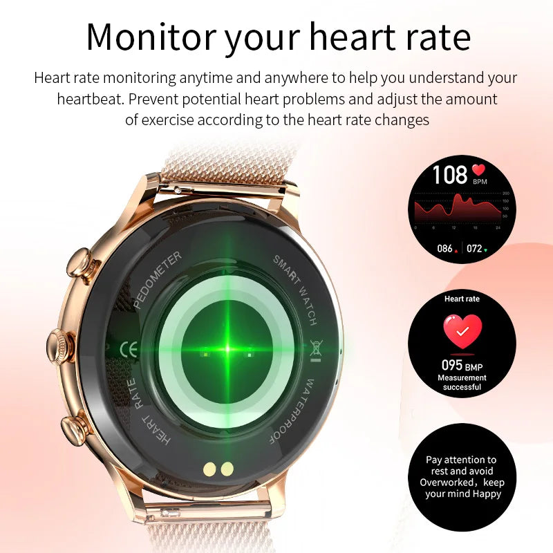 LIGE BW1837 (2 Strap) Smart Watch for Women Answer Calls Heart Rate Tracker Blood Pressure Waterproof Smartwatch Android IPhone