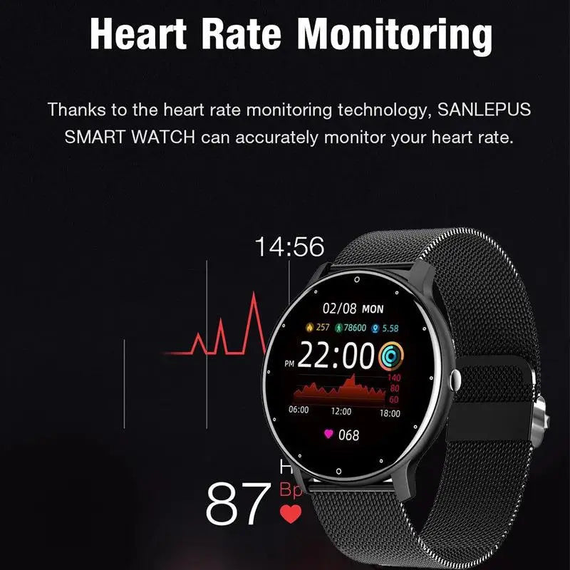 ZL02 Men Women Original Fashion Casual Smartwatch for IOS Android Message Reminder Sleep Monitor Heart Rate Mens Smart Watch