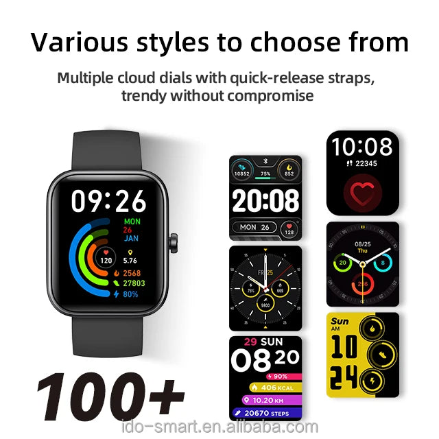 IDW25 Square  Smart Watch With 1.85inch TFT Screen for Men Blue Tooth Call IP68 Waterproof Sports Fashion Smartwatch Women 2025