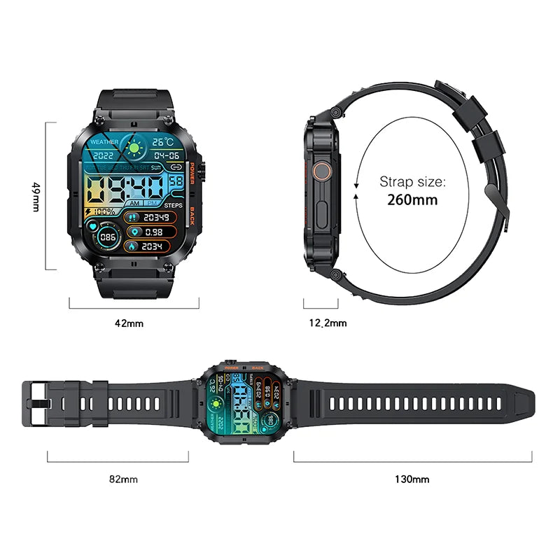 2023 K57 PRO Hot Sales  Long Standby 400 m Ah Smartwatch  1.96 Inch  Full Touch Screen Fitness BT Calling Smart Watches