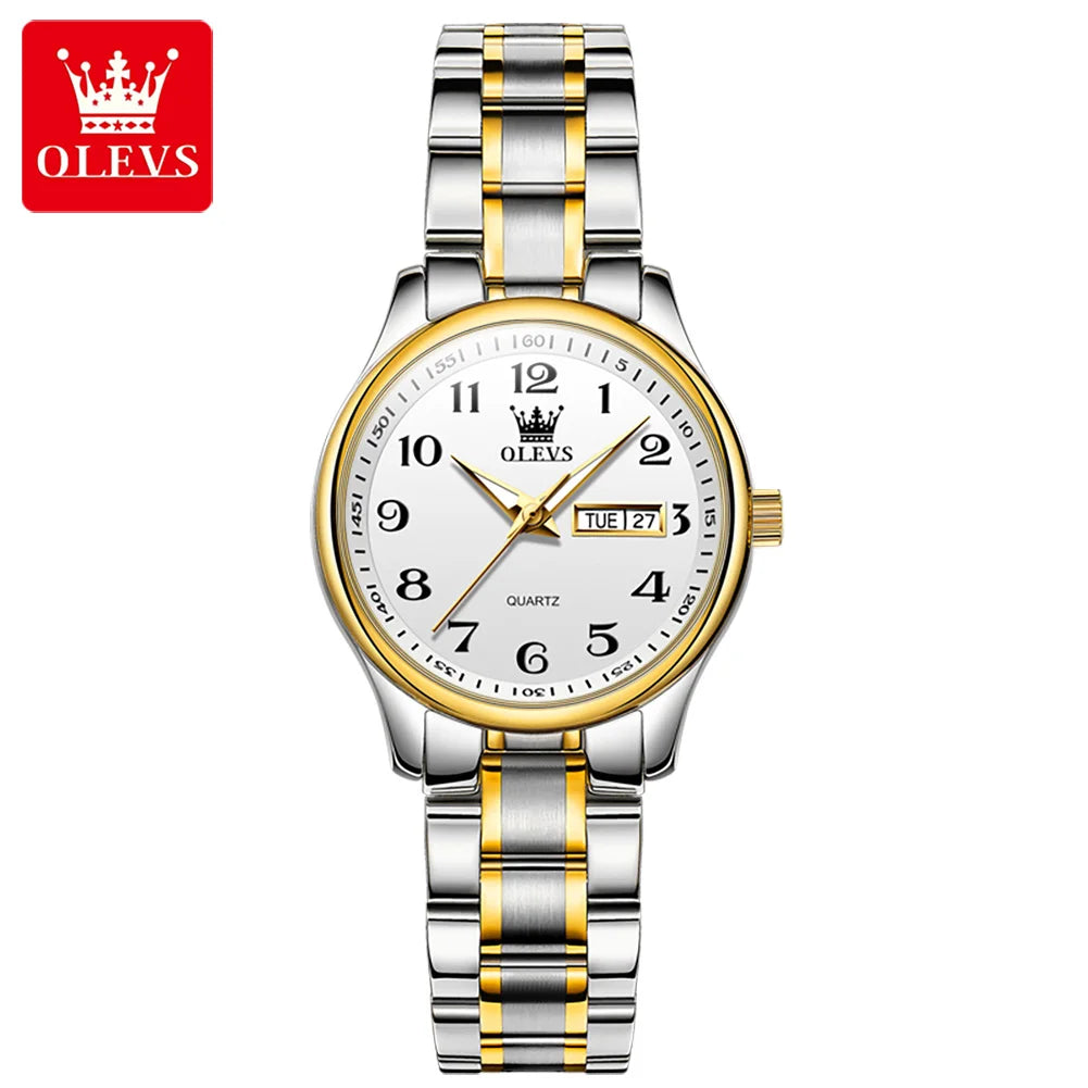 OLEVS Brand Classic Men's Quartz Watch Stainless Steel Strap Fashion Casual Women's SmartWatch Gift Date Clock 5567