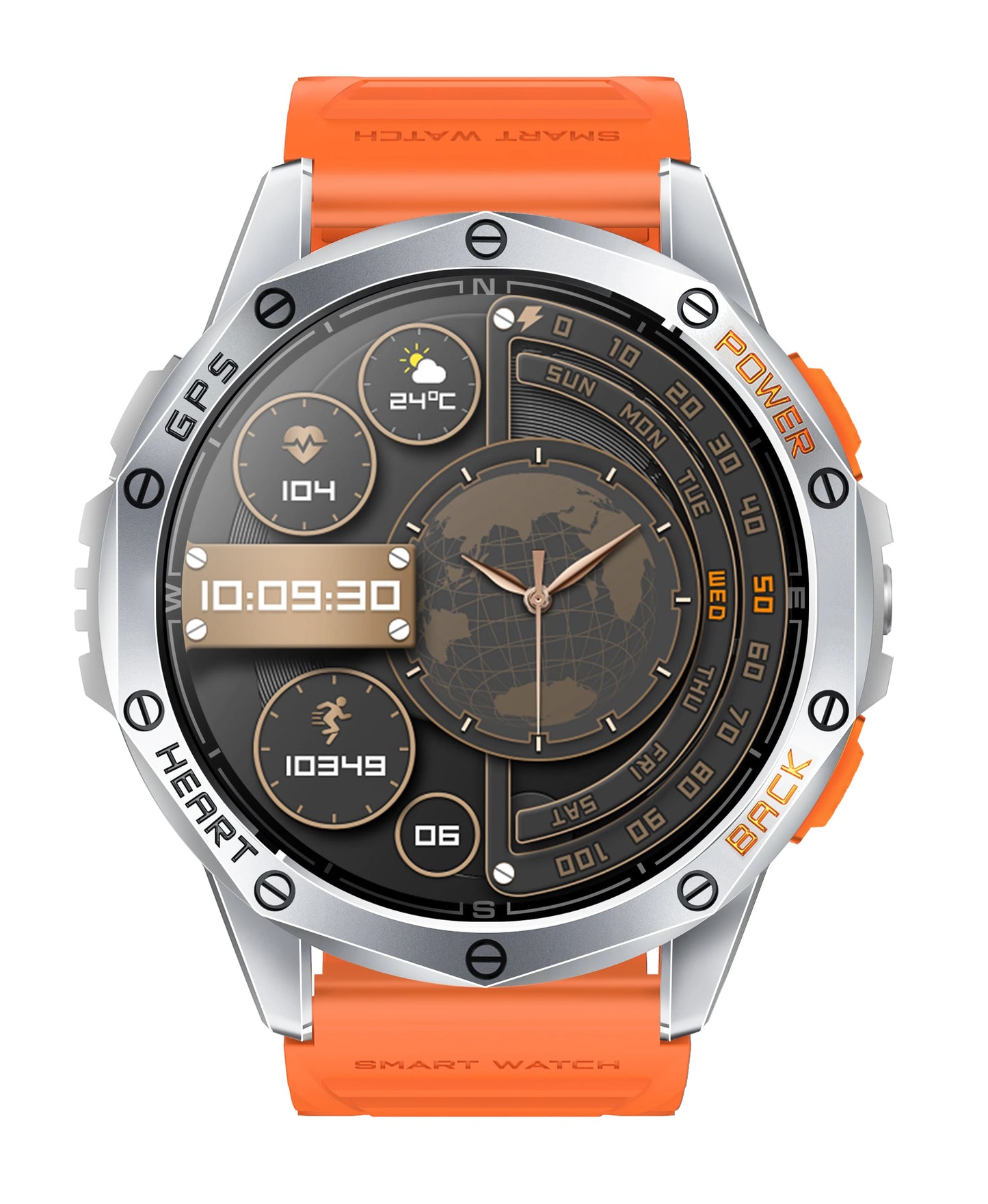2025 GPS Sports SmartWatch with LED Flashlight 1.43" Amoled Screen IP68 Waterproof Compass Altimeter Men Outdoor Smart Watch K67