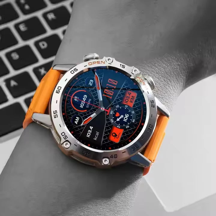 2025 Outdoor Sport Smartwatch 1.39 Round Screen 400mAh Battery Health Heart Rate Monitoring Waterproof K52 Smart Watch