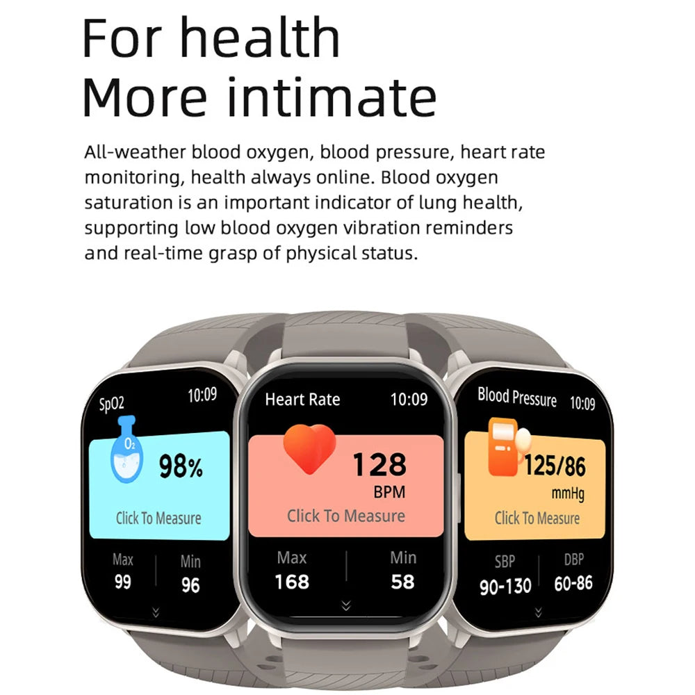 VALDUS 280 MAh Battery 2.01Inch Square Screen Smartwatch Supports Heart Rate Blood Oxygen IP68 Function VS02 Fashion Smart Watch