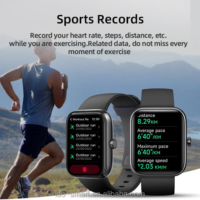 IDW25 Square  Smart Watch With 1.85inch TFT Screen for Men Blue Tooth Call IP68 Waterproof Sports Fashion Smartwatch Women 2025