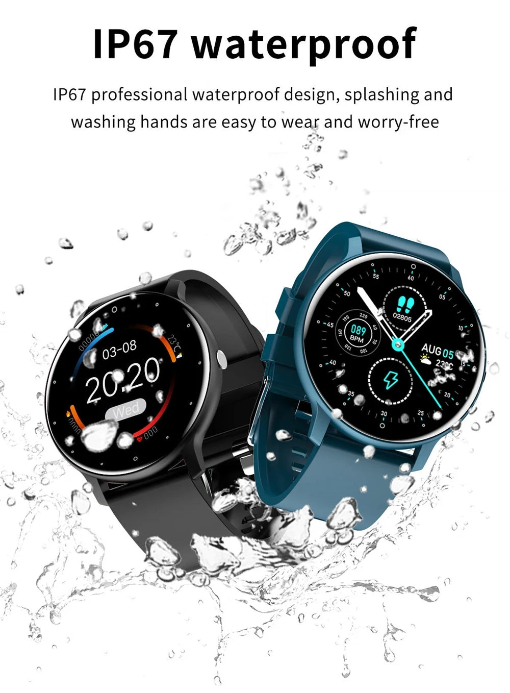 ZL02 Men Women Original Fashion Casual Smartwatch for IOS Android Message Reminder Sleep Monitor Heart Rate Mens Smart Watch