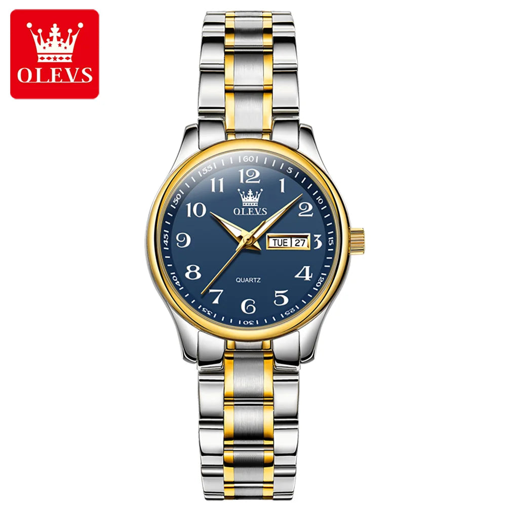 OLEVS Brand Classic Men's Quartz Watch Stainless Steel Strap Fashion Casual Women's SmartWatch Gift Date Clock 5567