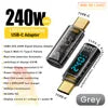 240W USB C Adapter Power Meter Tester Transparent with Wattage LED Digital Display for iPhone 17 18 Pro Max MacBook Pro