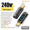 240W USB C Adapter Power Meter Tester Transparent with Wattage LED Digital Display for iPhone 17 18 Pro Max MacBook Pro