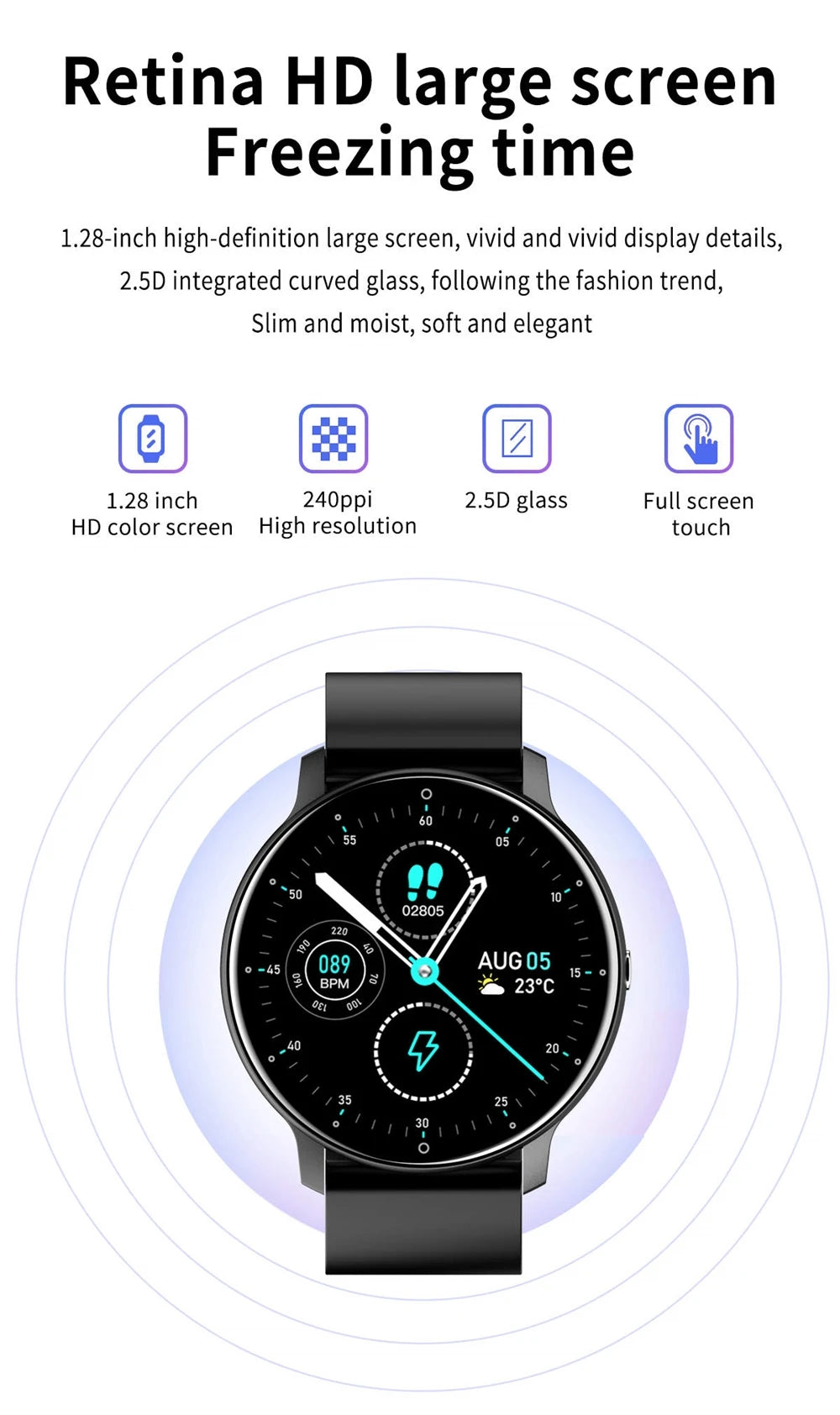 ZL02 Men Women Original Fashion Casual Smartwatch for IOS Android Message Reminder Sleep Monitor Heart Rate Mens Smart Watch
