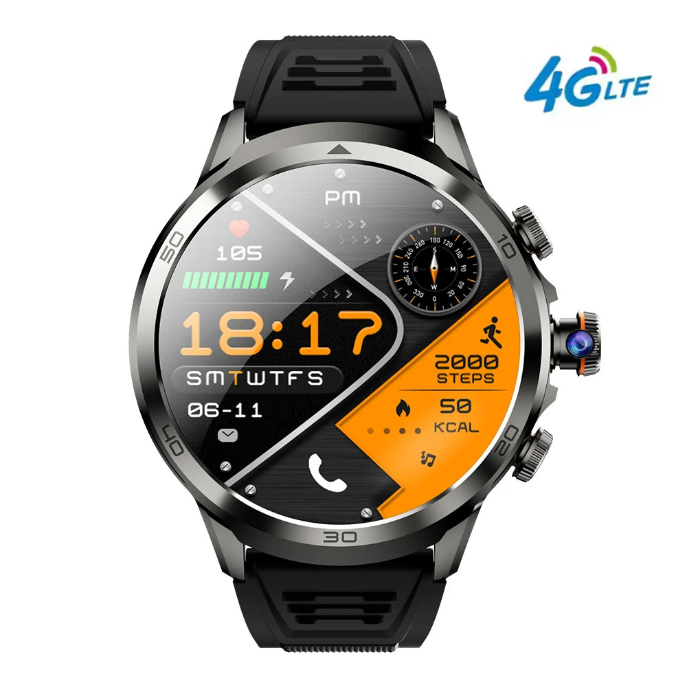 2025 NEW 4G Full Netcom H19 Smartwatch Android System 1.95 Inch Amoled Screen 190° Rotating Camera Smart Watch GPS WIFI