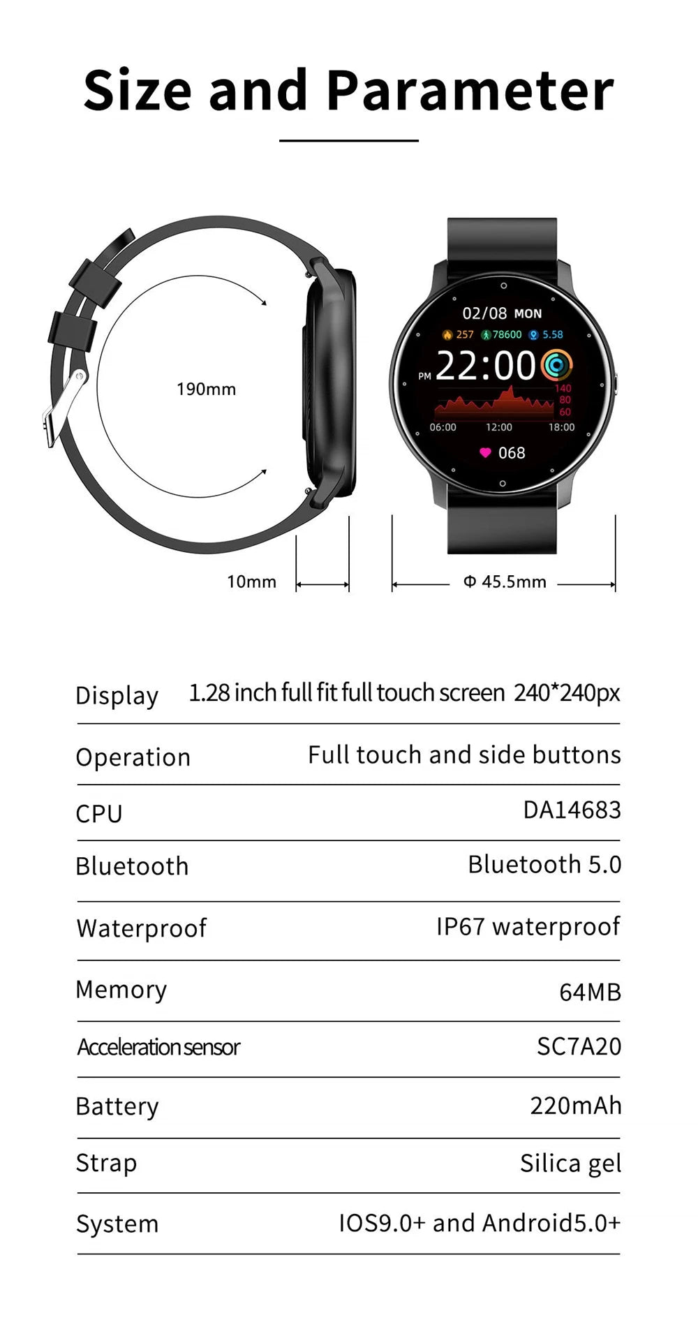 ZL02 Men Women Original Fashion Casual Smartwatch for IOS Android Message Reminder Sleep Monitor Heart Rate Mens Smart Watch