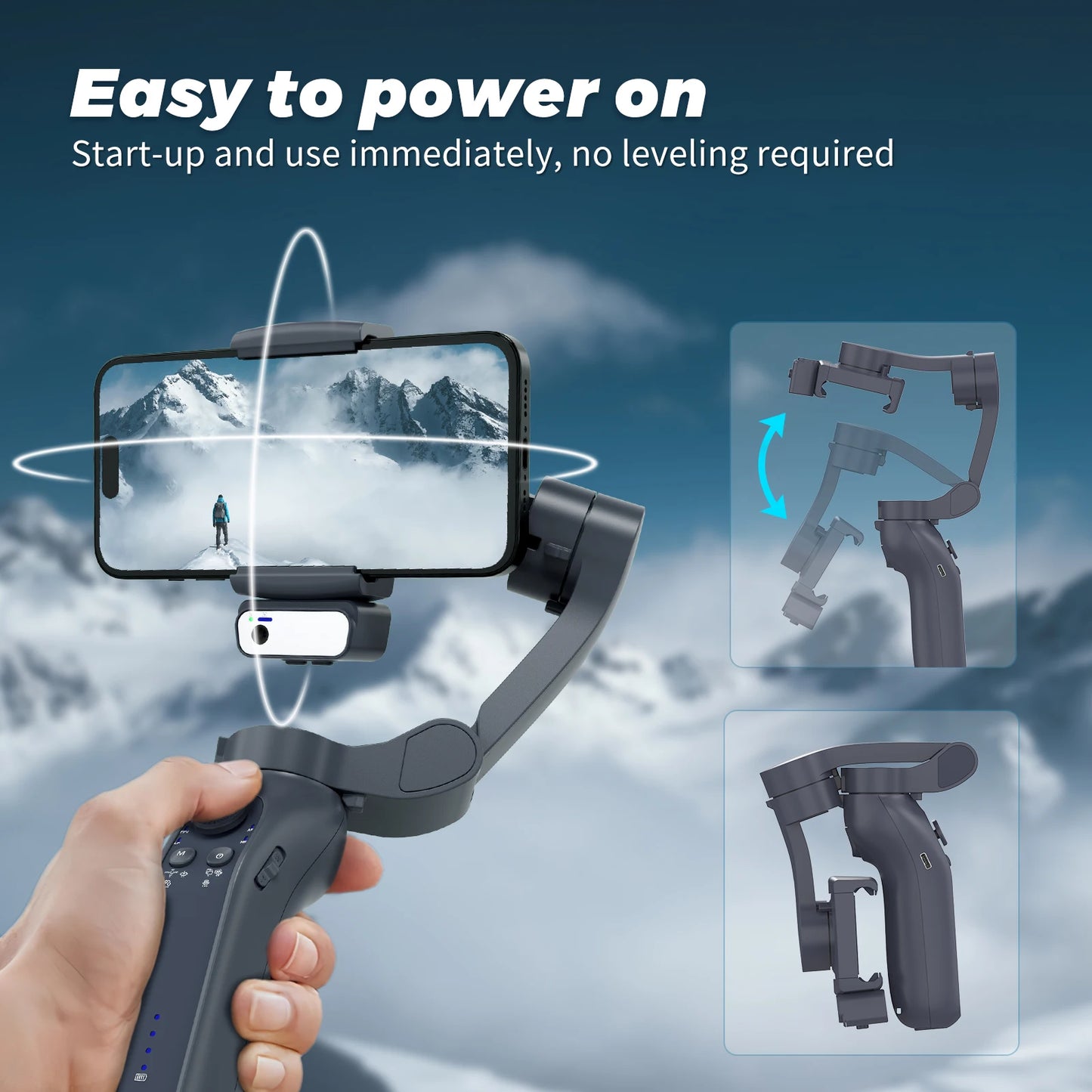 L7Bpro Plus Original 360 Auto Face Tracking Gimbal Stabilizer Portable 3- Foldable Handheld with Roll Brushless Motor  Tripd