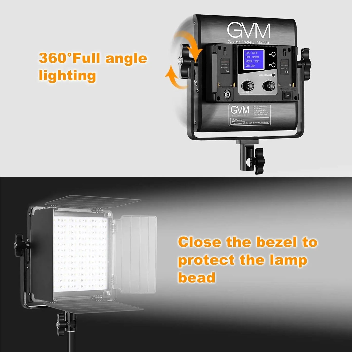 GVM 800D 2 Pieces High Quality 3200K-5600K Dimmable Studio Professional Led Photography Panel Light for Vlog Living Room Stream
