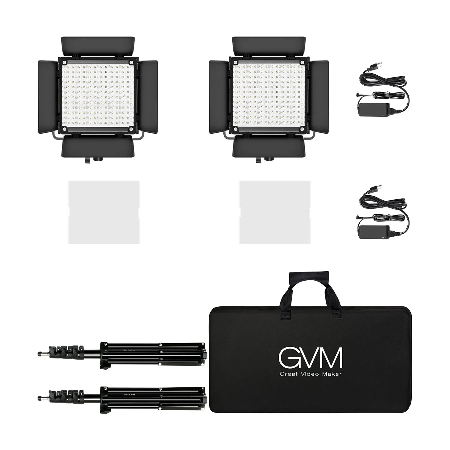 GVM 800D 2 Pieces High Quality 3200K-5600K Dimmable Studio Professional Led Photography Panel Light for Vlog Living Room Stream
