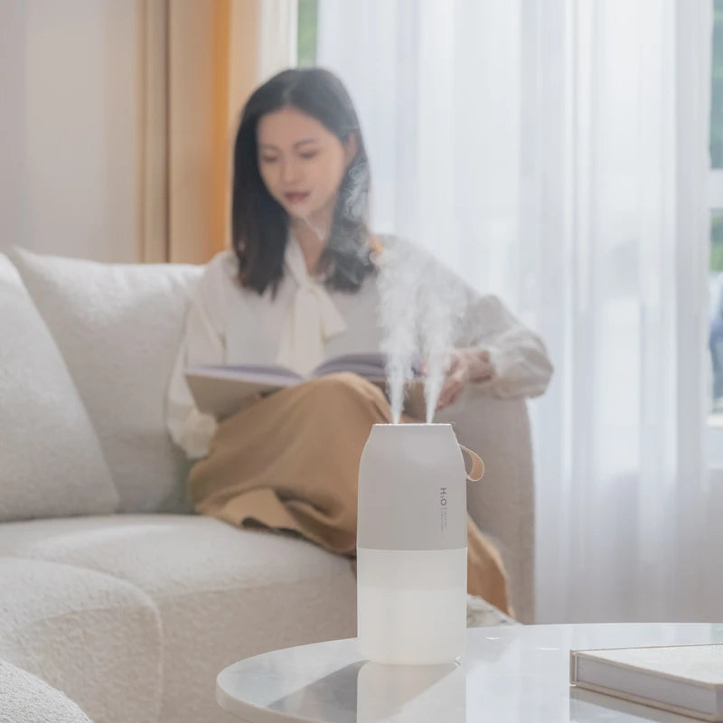 300ml Dual Sprayer Air Humidifier 2000mAh USB Rechargeable Battery Wireless Aroma Mist Maker Fogger Diffuser Light Umidificador