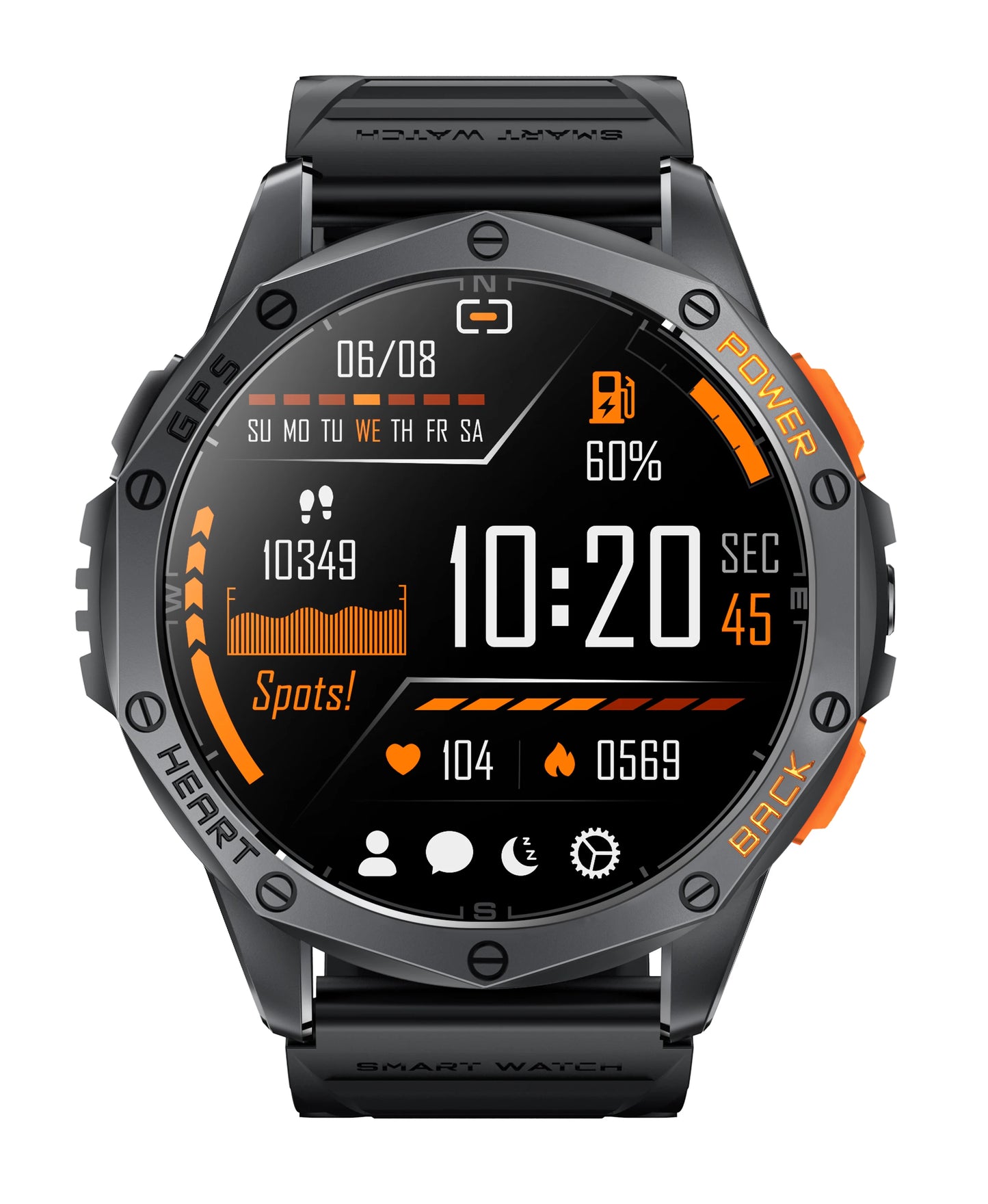 2025 GPS Sports SmartWatch with LED Flashlight 1.43" Amoled Screen IP68 Waterproof Compass Altimeter Men Outdoor Smart Watch K67