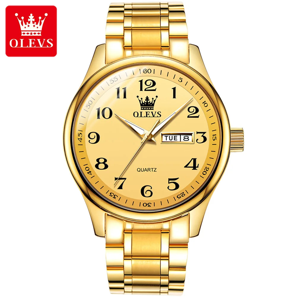 OLEVS Brand Classic Men's Quartz Watch Stainless Steel Strap Fashion Casual Women's SmartWatch Gift Date Clock 5567