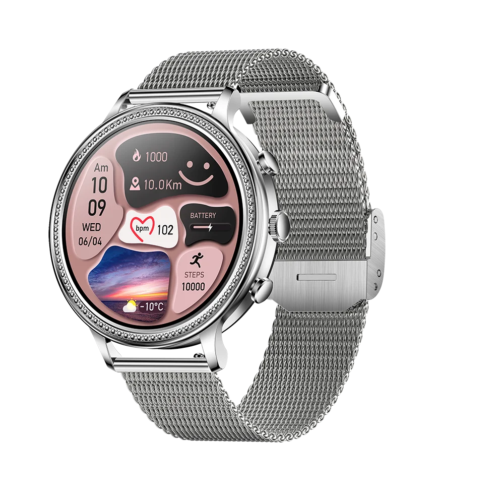 2025 Fashion V60 Relogio Smartwatch  Watch 1.39inch 360*360 Round Touch Screen Sport Fitness Sleep Tracker Smart Watch Women